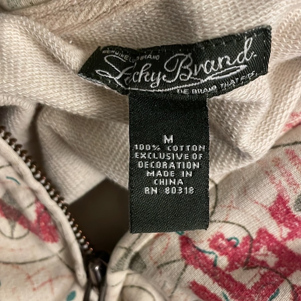 Copy-Lucky Brand rare Y2K Asian money zip hoodie - Picture 7 of 8